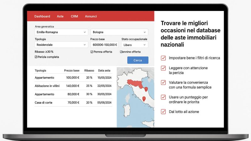 Come trovare le migliori occasioni nel database delle aste immobiliari nazionali