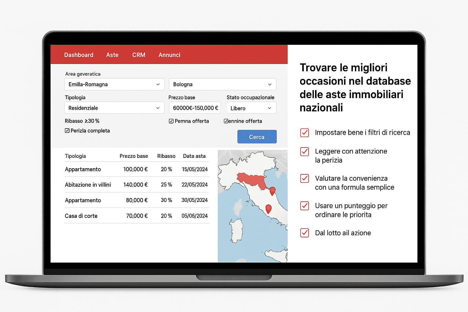 Come trovare le migliori occasioni nel database delle aste immobiliari nazionali