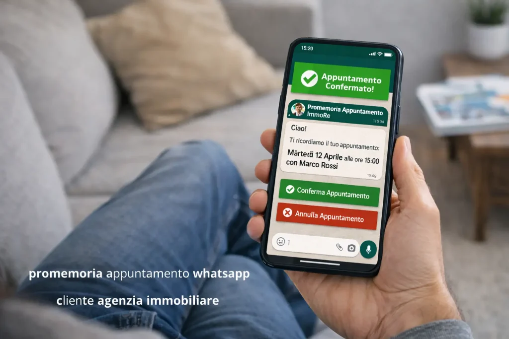 Promemoria appuntamento WhatsApp agenzia immobiliare