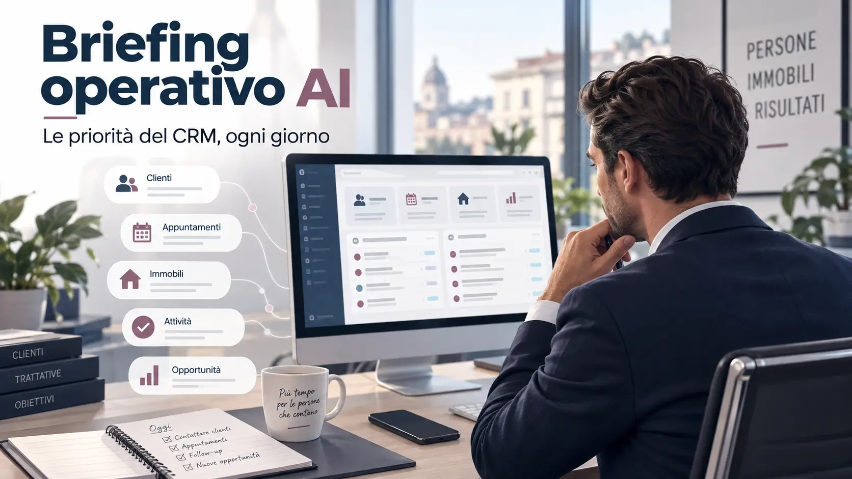 Briefing operativo AI: il CRM immobiliare che ti aiuta a capire cosa fare ogni giorno