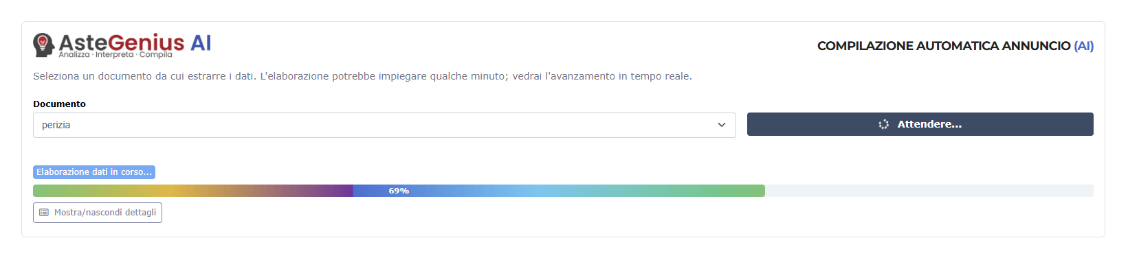 Schermata GestionaleRe con pannello AsteGenius