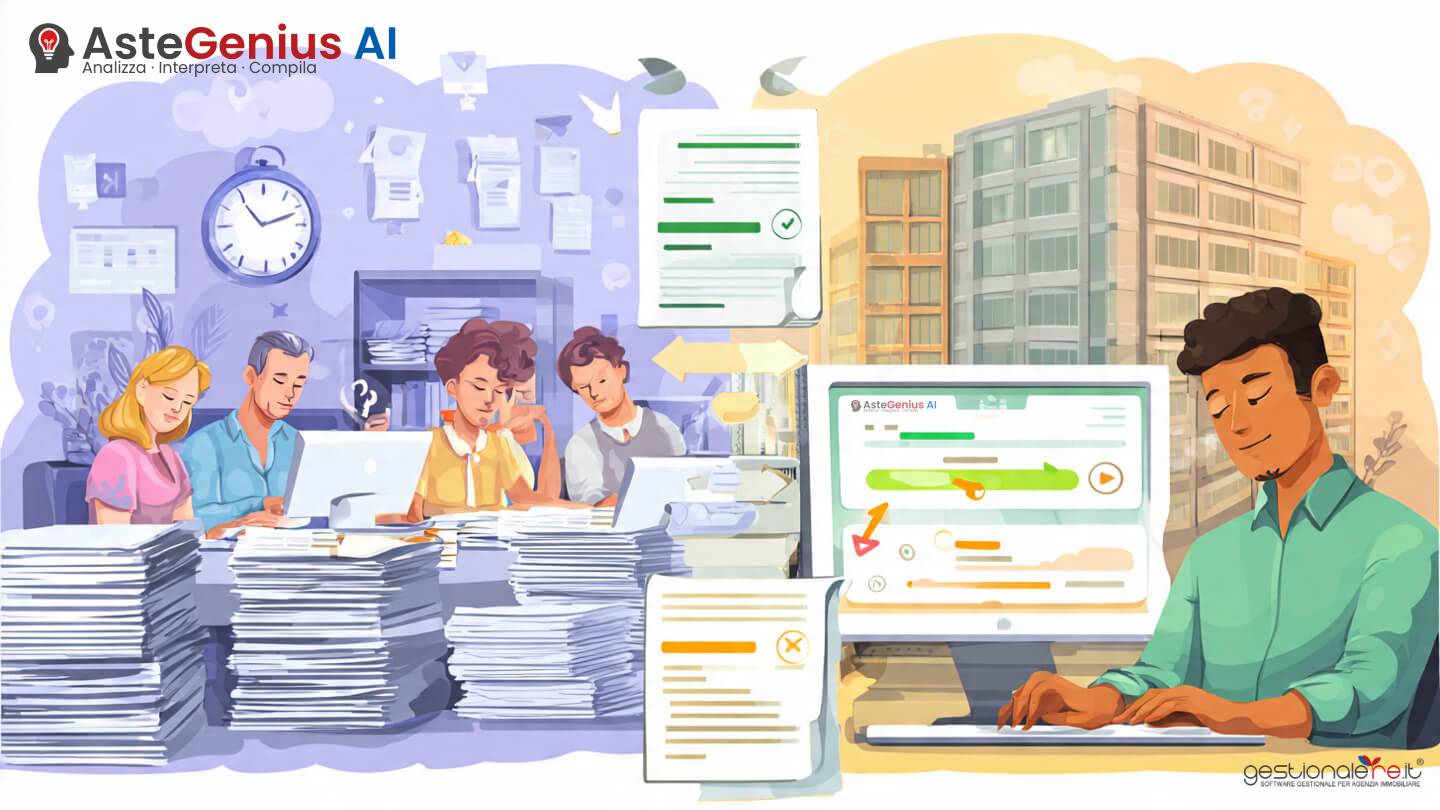Confronto tra compilazione manuale e mediante AsteGenius AI