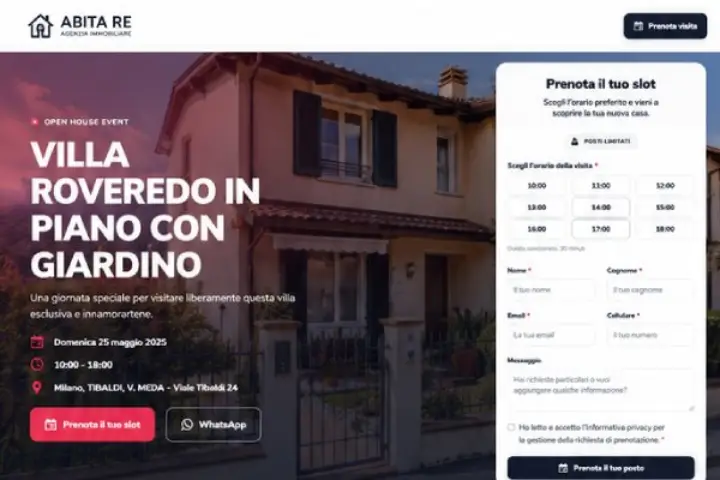 Template Open House Promozionale orientato alla promozione evento